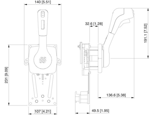 Ultraflex B310CH motorbediening zijmontage+trim, chroom - 00012724 02 small - 00012724