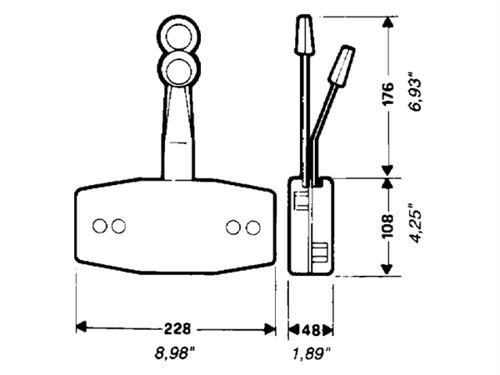 Ultraflex B49 motorbediening zijmontage tweehendel zwart - 00012749 02 small - 00012749