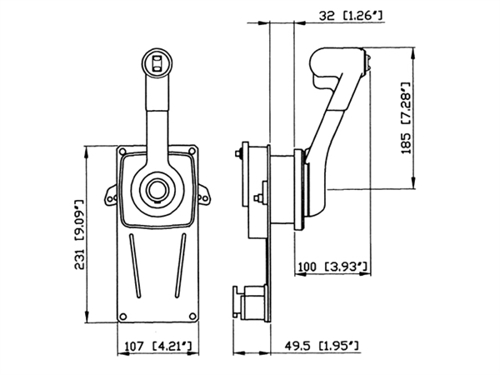 Ultraflex B184 motorbediening zijmontage Met Trim - 00012793 02 small - 00012793