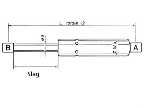 Uflex gasveer, L=257mm/S=95mm/5kg - 00135100 05 small - 00135100