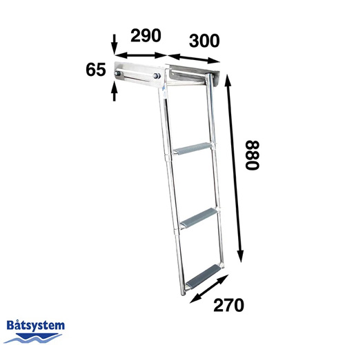 B&aring;tsystem telesc. ladder tbv PB120/PB140, 3 treden, 880 mm BKT73A - 00301999 02 small - 00301999