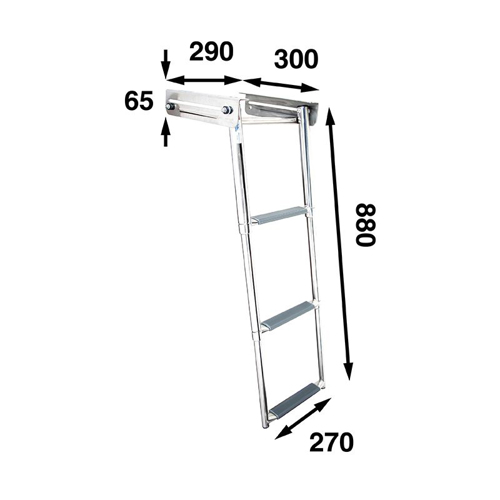 B&aring;tsystem telesc. ladder, 3 treden, 880 mm, BKT73 - 00302003 02 small - 00302003