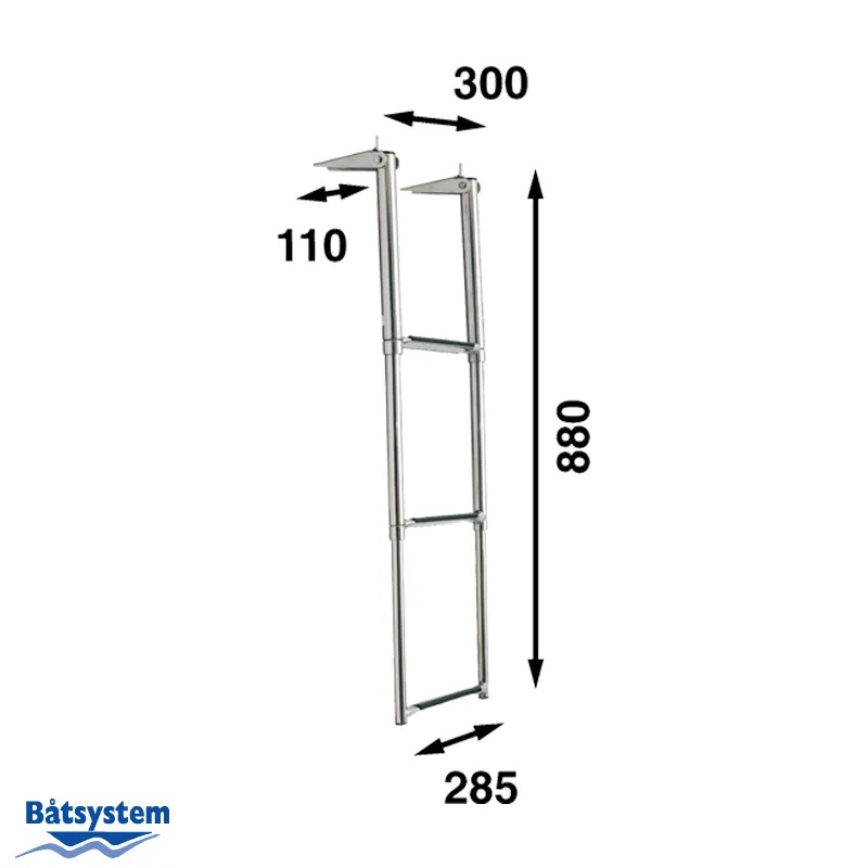 B&aring;tsystem RVS Telescopische zwemtrap, 3 treden, BT70 - 00302012 2 - 00302012
