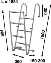 B&aring;tsystem rvs opklapbare ladder, 7 Treden BUT100 - 00302017 02 small - 00302017