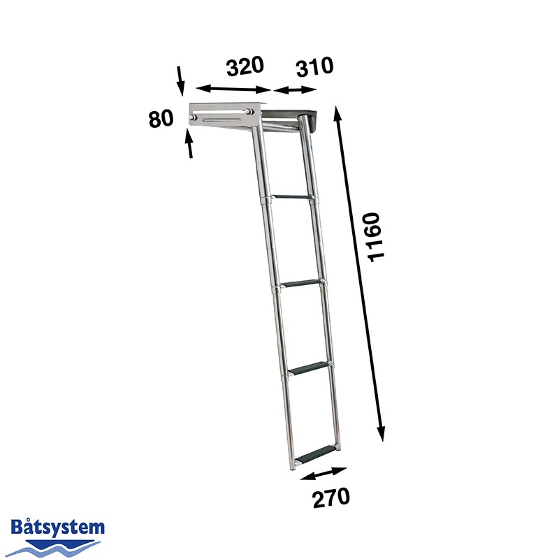 B&aring;tsystem telesc. ladder, 4 treden, 1160 mm, BKT74 - 00302056 2 - 00302056