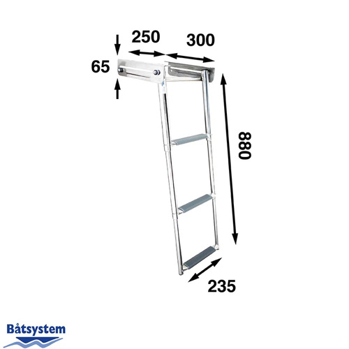 B&aring;tsystem telesc. ladder, 3 treden, 880 mm, BKT73-250 - 00302205 02 small - 00302205
