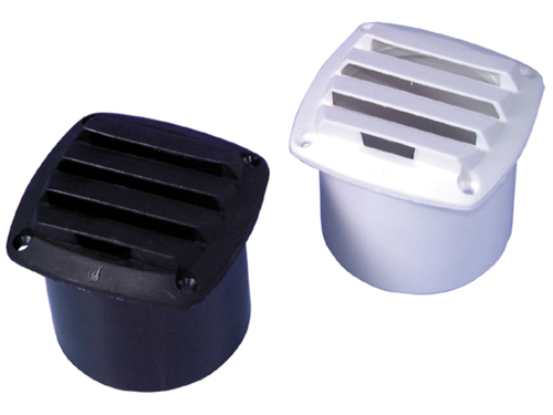 Kunststof Ventilatierooster Zwart, 85x85mm, Slang 75mm - 00304270 01 small - 00304270
