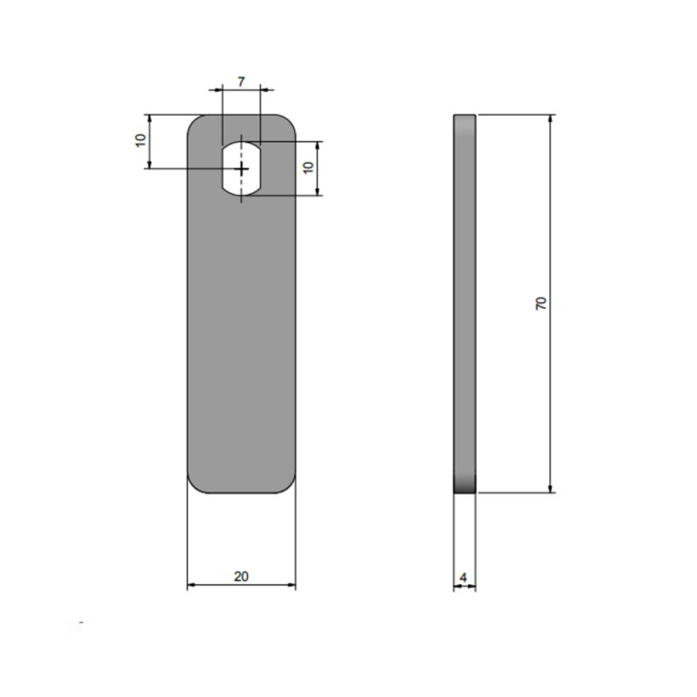 Roca Rvs schoot, recht 70mm, tbv 00309321/00308904 - 00308903 6 - 00308903