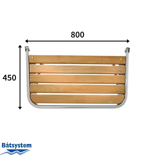 B&aring;tsystem Bathing platform 25 mm tube, 800x450 mm, teak - 00390029 2 - 00390029