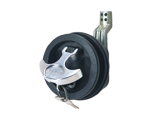 Perko Luiksluiting zwart met slot, rechte schoot, chroom hendel - 00470202 01 small - 00470202