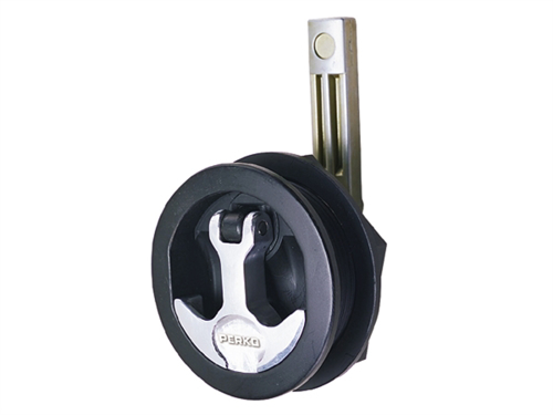 Perko Luiksluiting zwart met slot, rechte schoot, chroom hendel - 00470202 02 small - 00470202