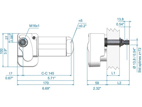 Roca Ruitenwissermotor, W12, 24V, 68mm wand - 00500918 02 small - 00500918