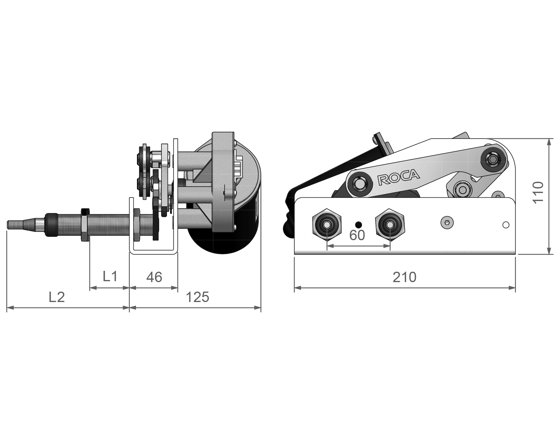 Ruitenwisser W38, 12V, 53mm wand, dubbele aandrijving - 00500980 8 - 00500981