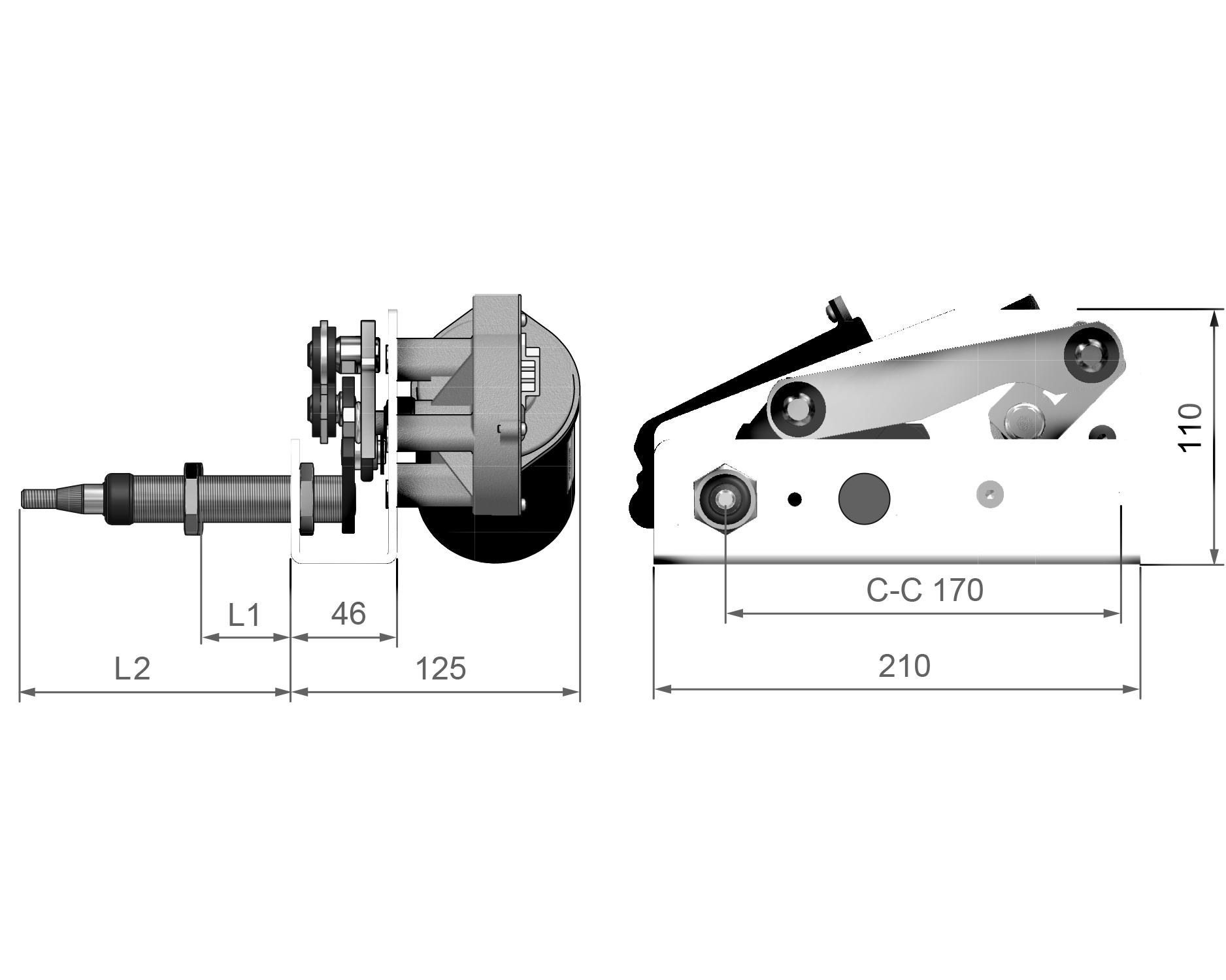 Roca Ruitenwissermotor, W38, enkele as, 24V, 28mm wand - 00501106 3 - 00500999