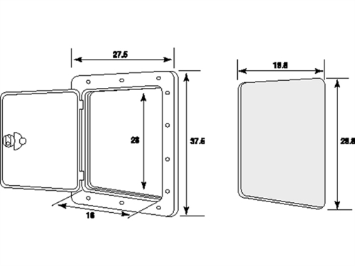 Inspectieluik 35.5x60 cm zonder slot Wit - 00558357 02 small - 00558357