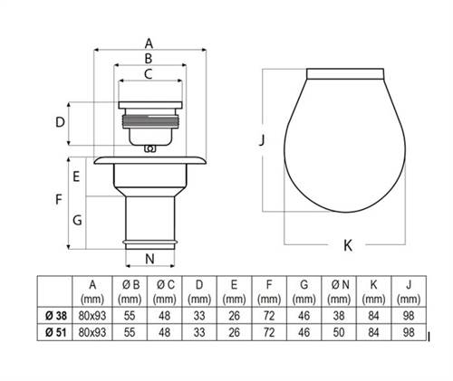 Dekvuldop+Houder/Water, 38mm-Wit - 00558542 02 small - 00558542
