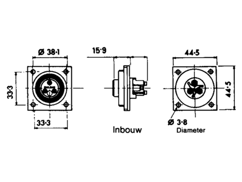 W.D Stopkontakt Inbouw 9 Polig - 00570929 02 small - 00570929
