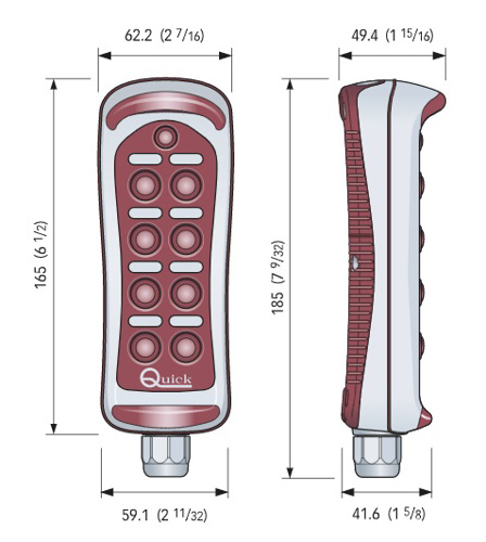 Quick handheld afstandsbediening 8 knops met LED, 11-polig - 00632244 03 small - 00632244