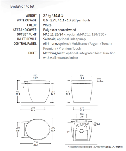 Tecma Evolution 2G, Wit, 230V, Thermo SoftClose, Std.Bed. - 16203101 02 small - 16203101