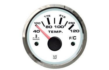 UFLEX Koelwater temperatuurmeter Ultra White SS