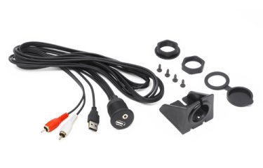 HMA USB AUX IN - Waterproof stopcontact met USB en 3.5 jack