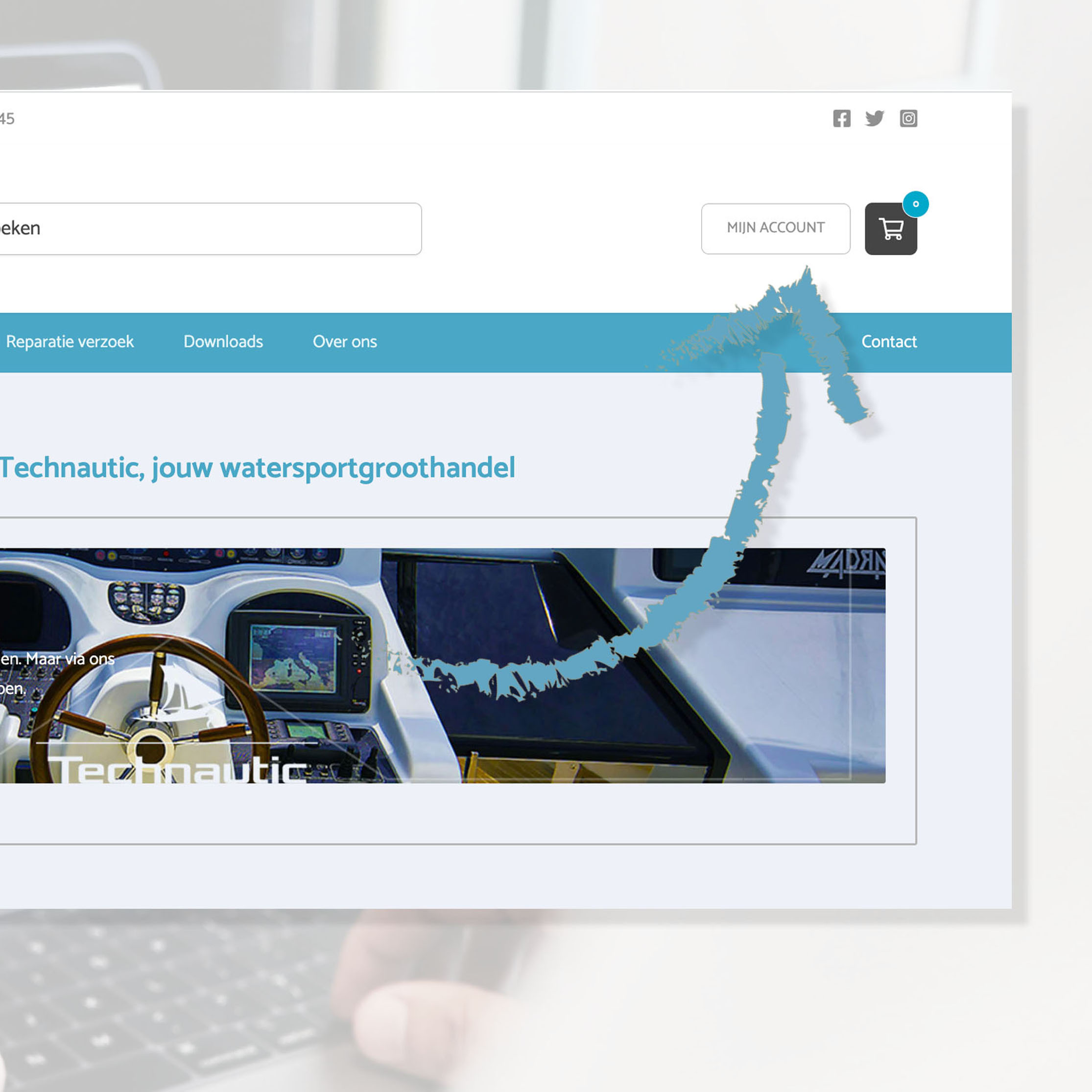 Werking Technautic webshop Login